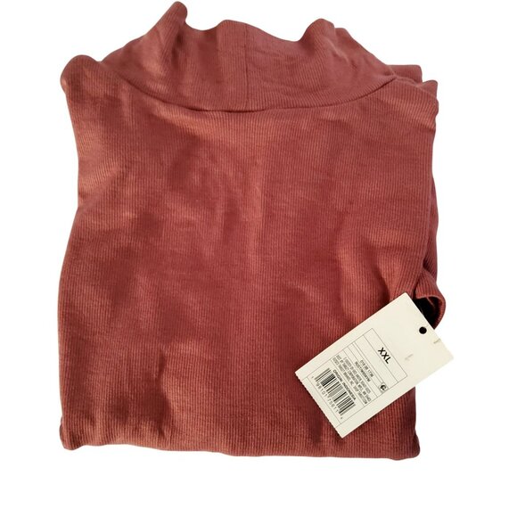 A New Day High neckline   Womens XX-Large Rust Long Sleeve Modal & Spandex Top - Picture 3 of 6